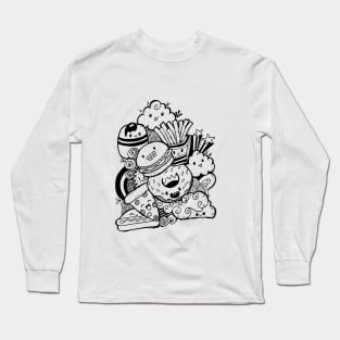 Fast Food Illustration Long Sleeve T-Shirt